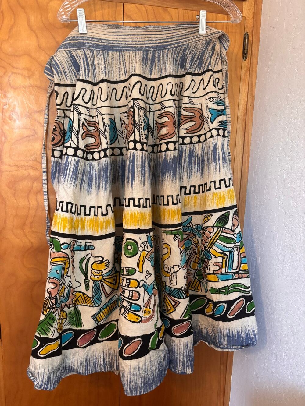 Vintage 100% Cotton Art Teacher Abstract Novelty Print Midi Skirt
